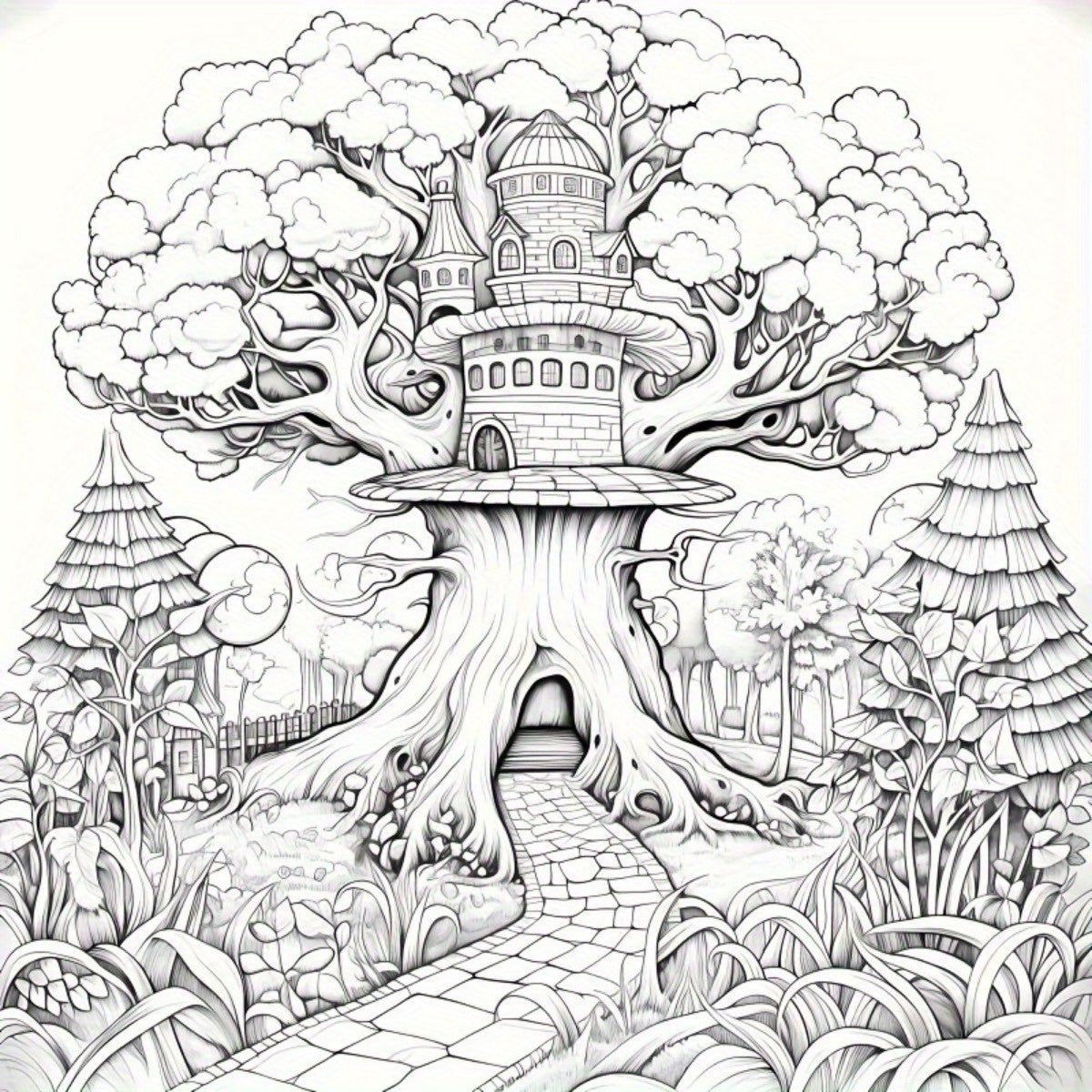 Psychedelic Forest Coloring Book Deluxe Edition 22 Pages 20x20cm