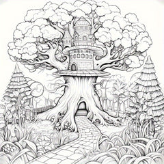 Psychedelic Forest Coloring Book Deluxe Edition 22 Pages 20x20cm