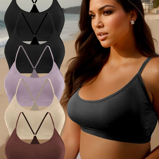 5 Pack Plus Size Sports Bras for Women, Racer Back Yoga Bra Set