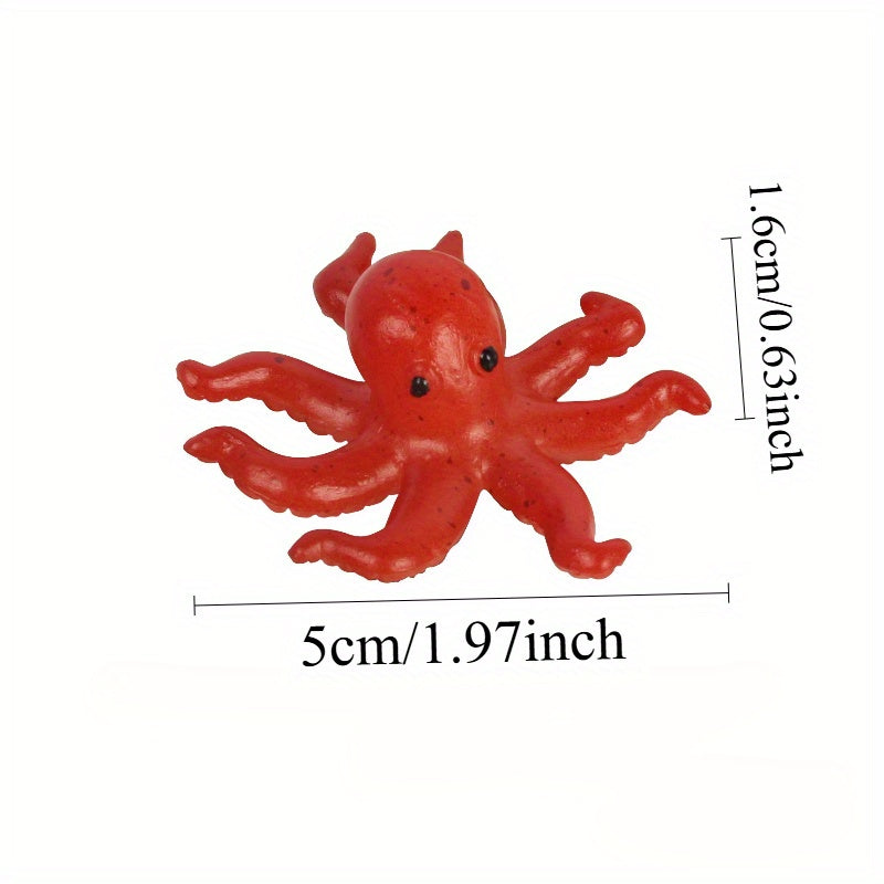 Realistic Octopus Model Keychain with Suction Cups for Fish Tank Decor