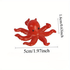 Realistic Octopus Model Keychain with Suction Cups for Fish Tank Decor