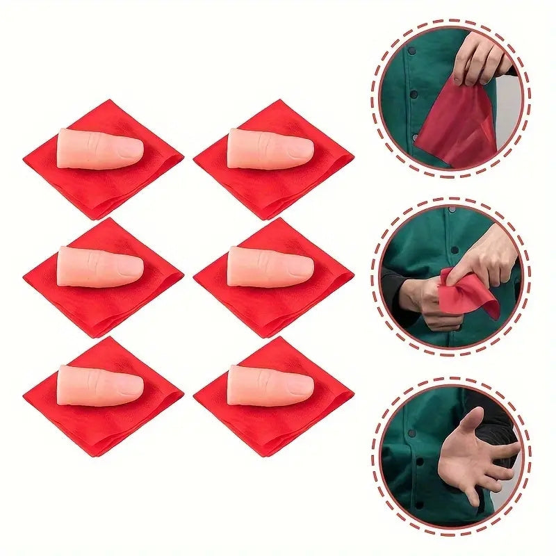 Rubber Finger Red Scarf Magic Prop Easy to Learn Novelty Mixed Christmas Gift