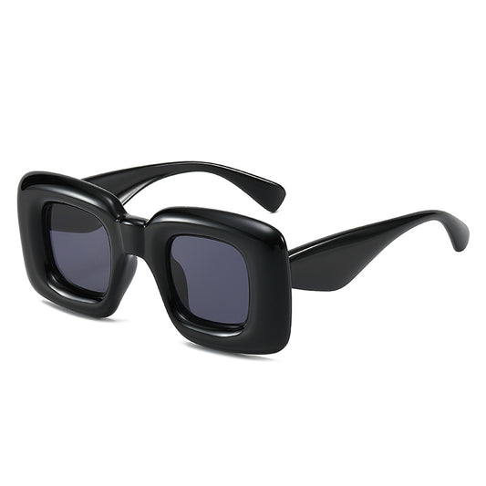 Steampunk Square Inflated Sunglasses Thick Frame Shades Eyeglasses