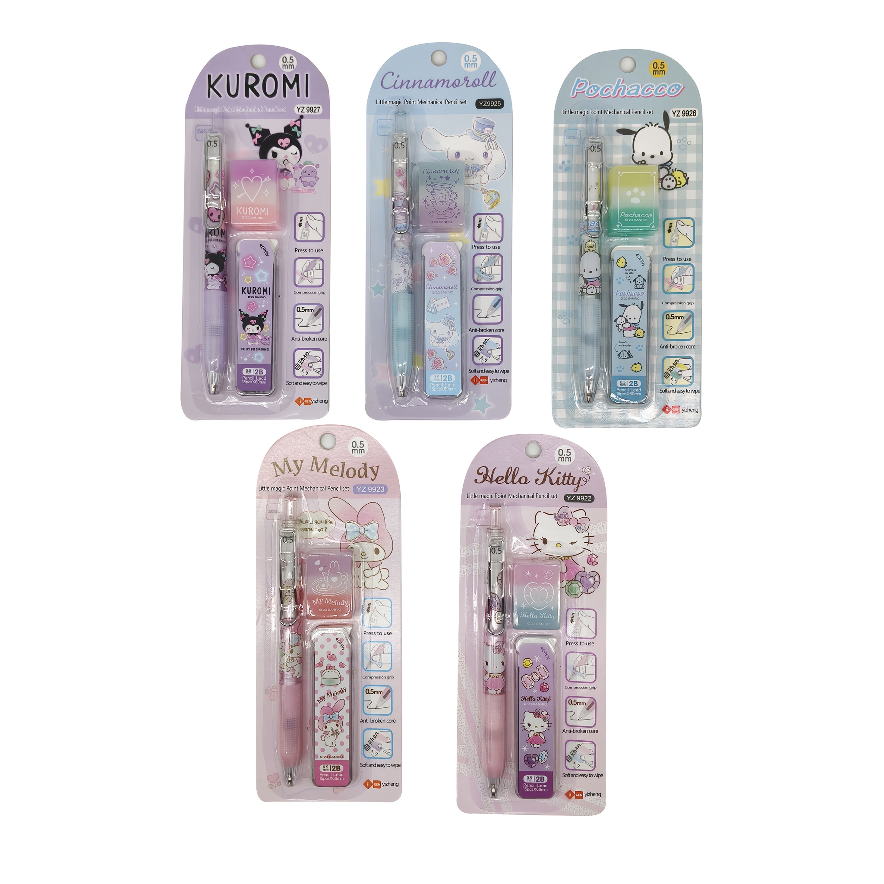 0.5mm Mechanical Pencil Set with Eraser Lead