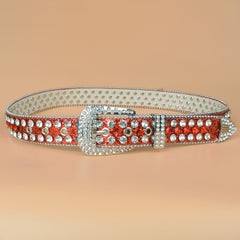 Women's Rhinestone Bright Wide Belt Casual Glitter Belt