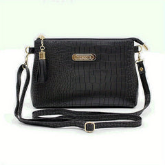 Crocodile Pattern Crossbody Bag PU Shoulder Bag Women's Handbag
