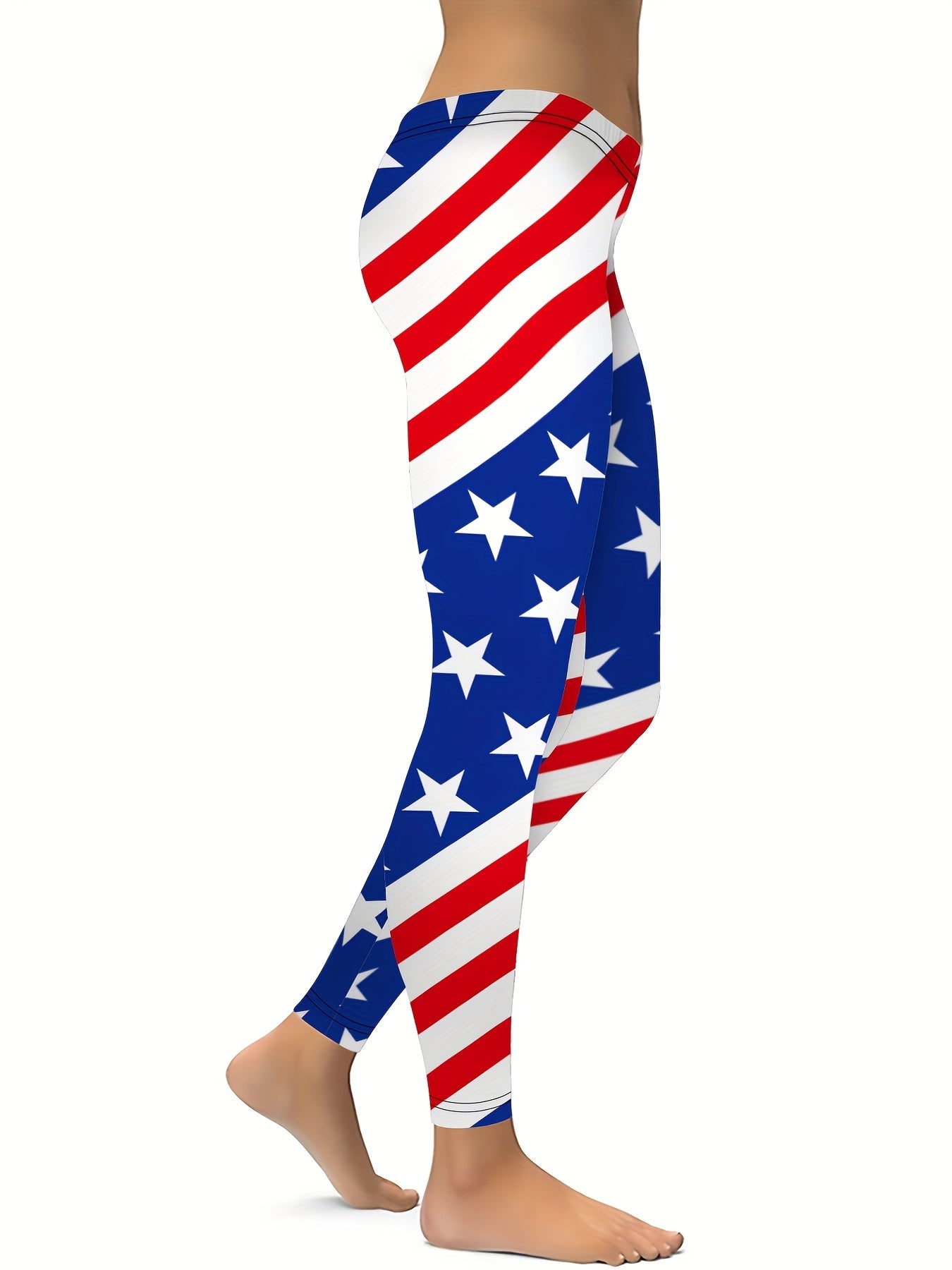 Women's American Flag Star & Striped Leggings for Yoga