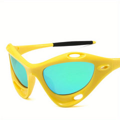 Y2K Wrap Around Sunglasses Hollow Shield Eyewear UV400