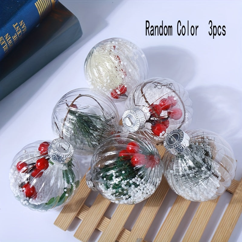 Transparent Plastic Fillable Ornament Balls for Christmas Decoration