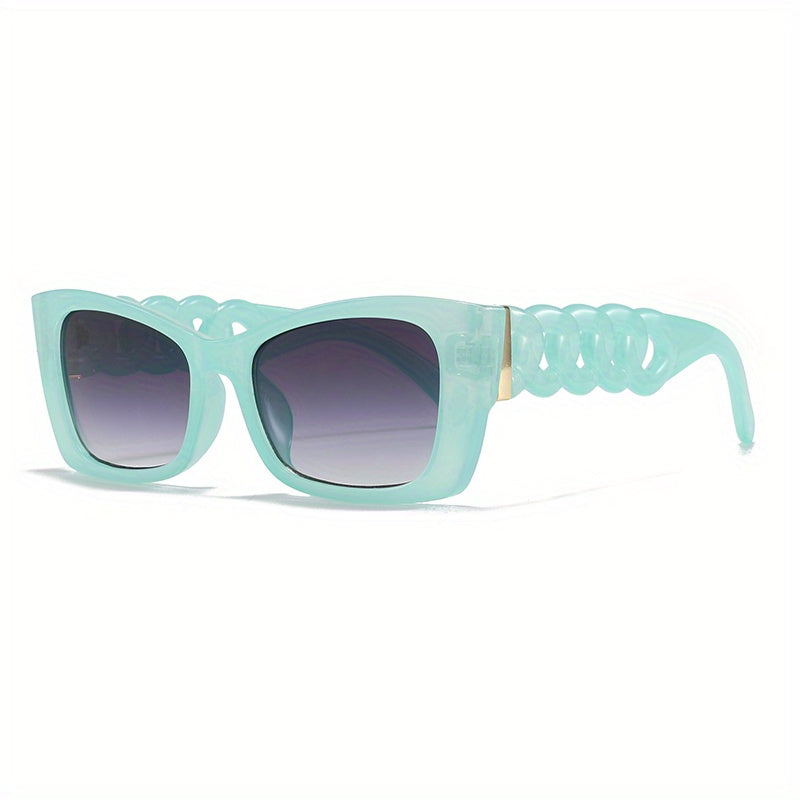 Square Frame Twisted Legs Sunglasses UV400 Sun Protection