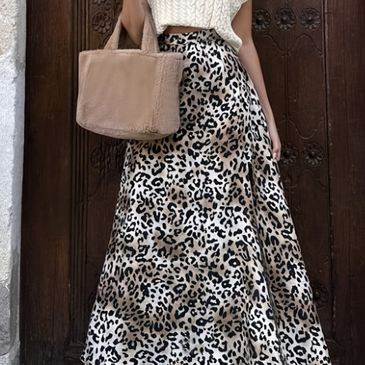  Skirt Women's Plus Tie Dye & Leopard Print High Rise Maxi A line