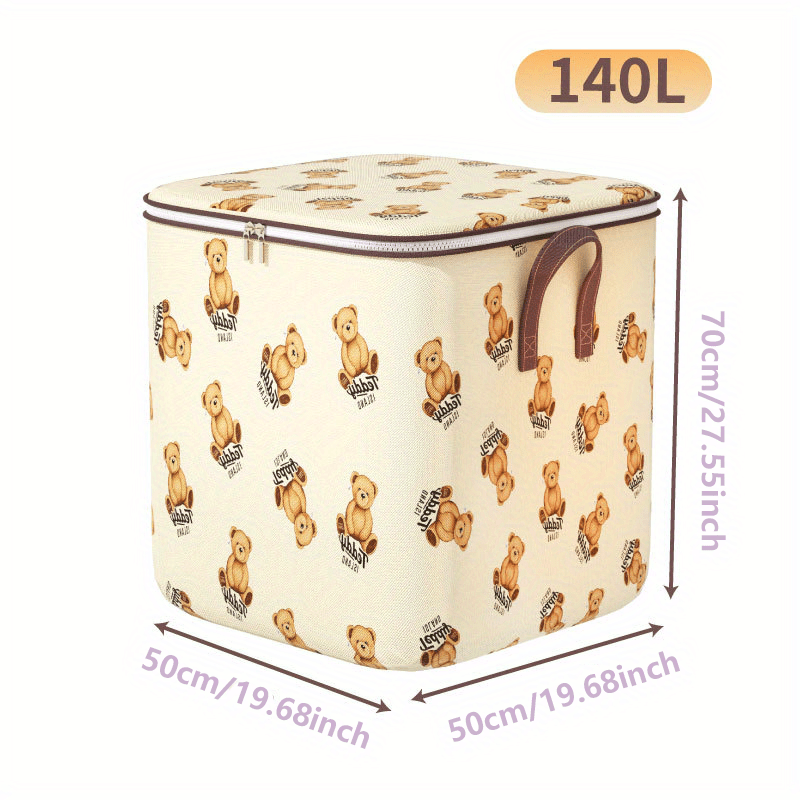 Bear Pattern Storage Box Zipper Clothes Organizer