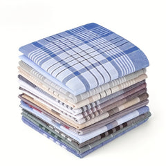 12 Pack Men's Soft Geometric Pattern Handkerchiefs Multicolor