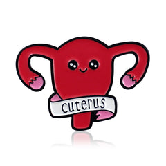 Maternal Uterus Shaped Alloy Brooch Chest Pin Red