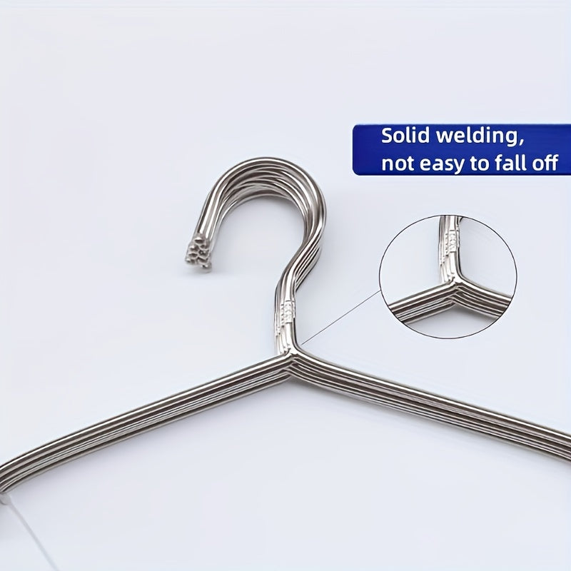 Set Of 10 304 Stainless Steel Hanger Solid Drying Hanger Coat Hangers