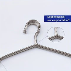 Set Of 10 304 Stainless Steel Hanger Solid Drying Hanger Coat Hangers