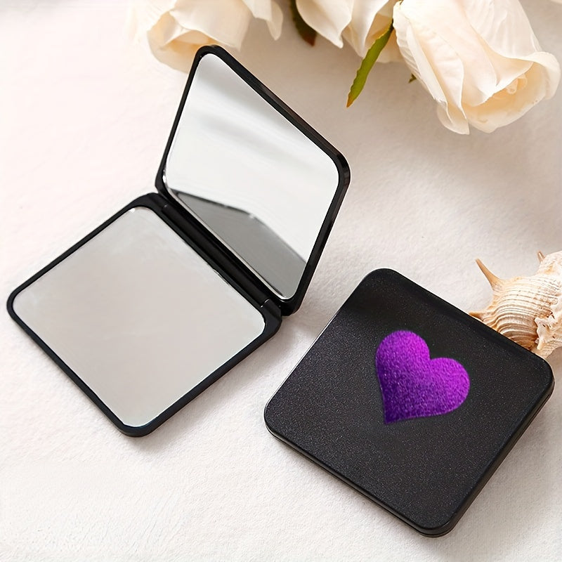 Square Compact Mirror for Travel Double Sided Handbag Cosmetic Mirror