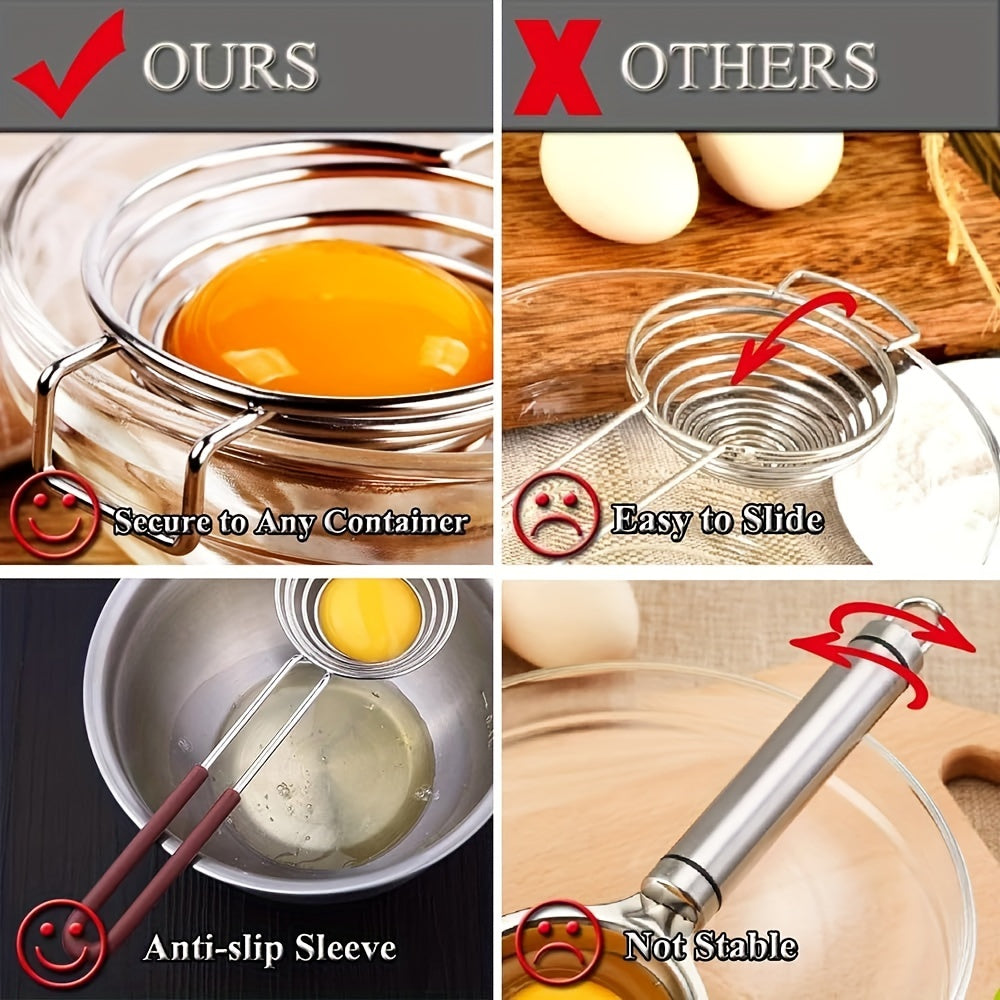 304 Stainless Steel Egg Separator with Extended Handle