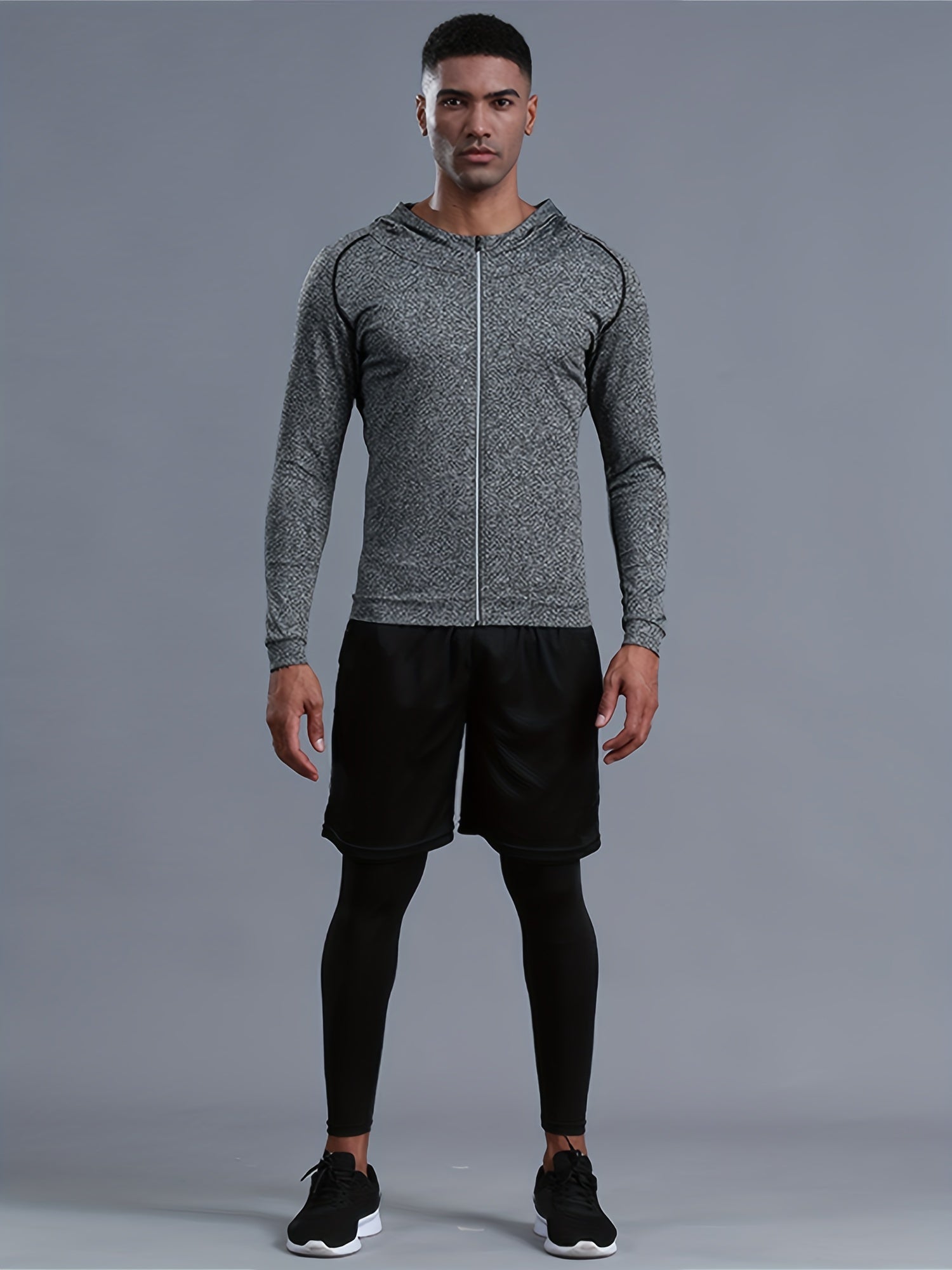 Men's Hooded Jacket Hoodie Set Quick drying Gym Outfit
