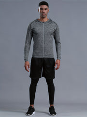 Men's Hooded Jacket Hoodie Set Quick drying Gym Outfit