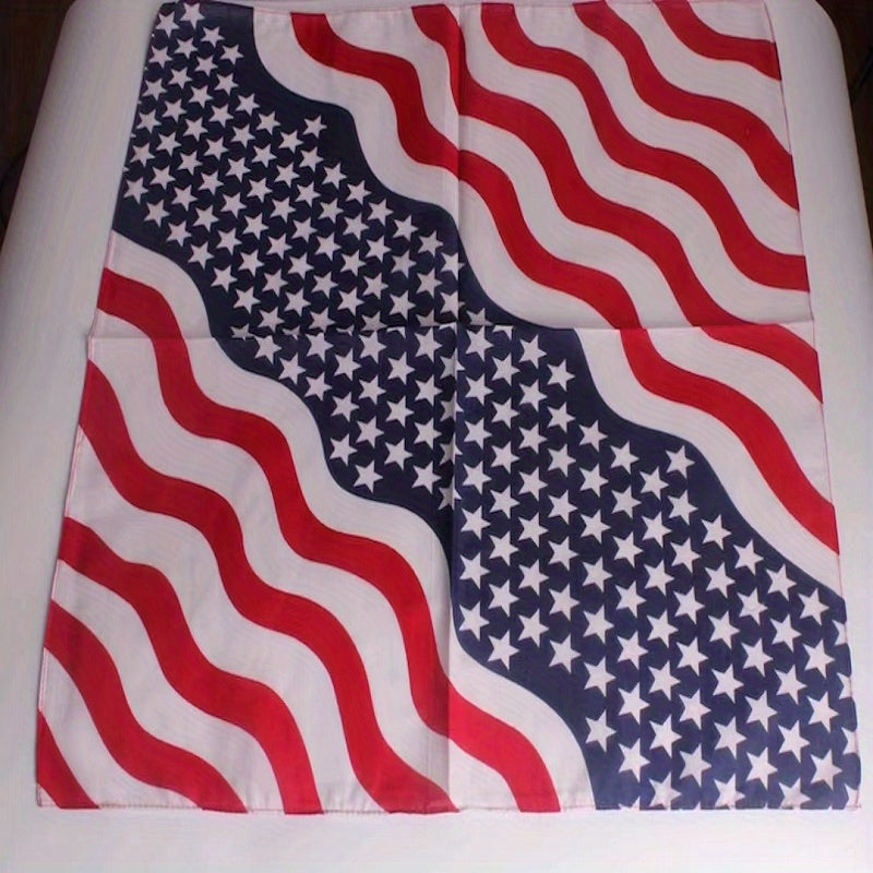 Cotton Sport Pocket Square Headscarf American Flag Print Headband Bandana