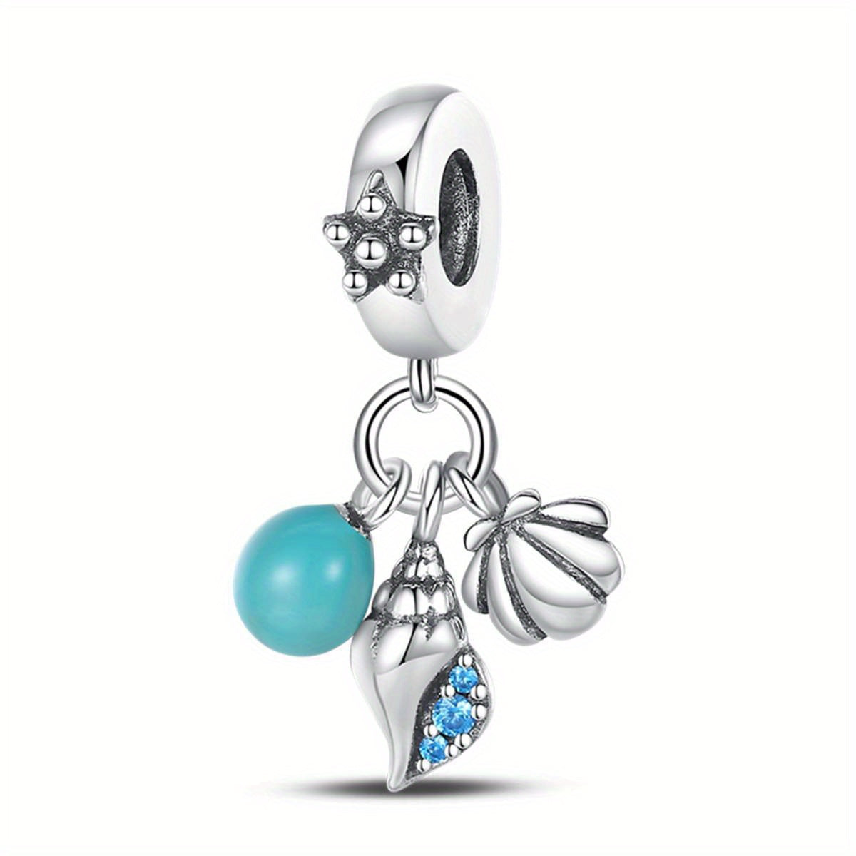 Summer Beach Ocean Pendant Marine Life Charm Bead Crab Shell