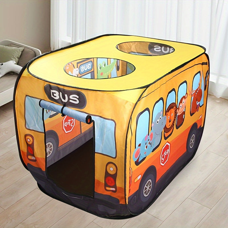 Pop Up Bus Game Tent Portable Play Tent for Indoor/Outdoor Use