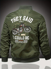 Embroidered Men's Slim Fit Sports Jacket Windproof Motorcycle Jacket