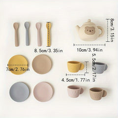 Kids Silicone Tea Party Set Pretend Play Kitchen Toy