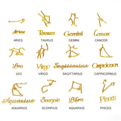 12 Constellation Charms Set Word Nail Charms For Nail Art Decoration