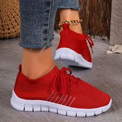 Women's Mesh Breathable Running Shoes Lace up Sneakers