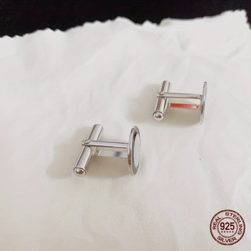 925 Silver Cufflinks High Suit Button Shirt Studs