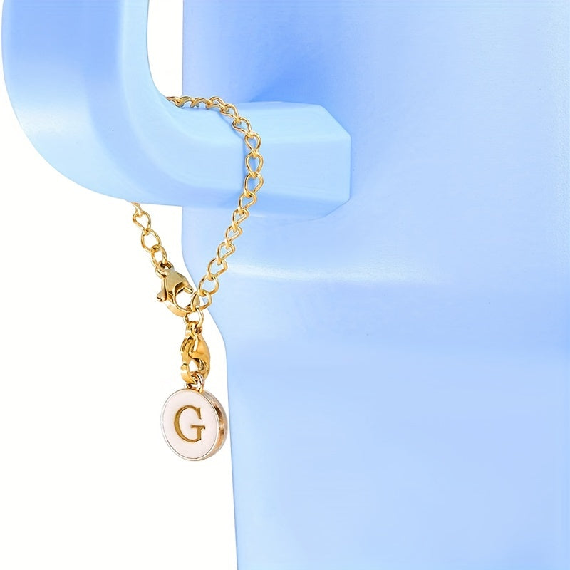 2pcs Letter Charm for Tumbler Cup Decoration Pendant Chain, Initial Accessories