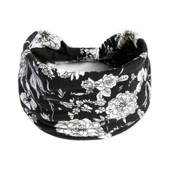 3pcs Retro Yoga Headband Flower Pattern Non slip Sweatband