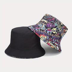 Double Sided Bucket Hat Classic Nostalgic Basin Hat Outdoor Sun Protection