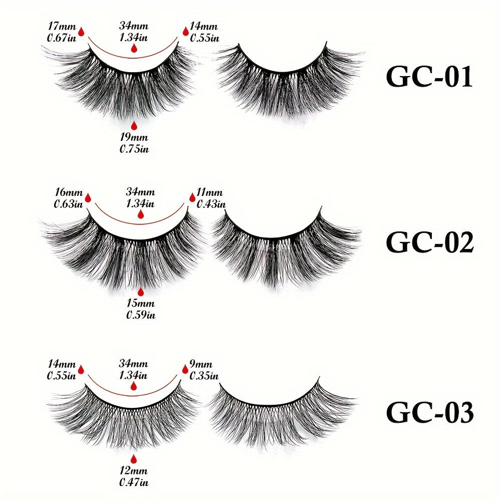 20 Pairs 3D Fiber False Eyelashes Multilayer Bushy Natural Long Lasting