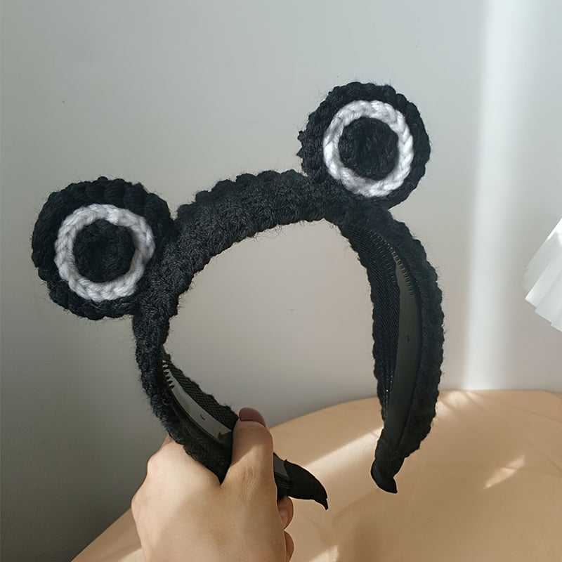 Cartoon Frog Headband Knitted Wool Headdress Non slip