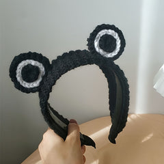 Cartoon Frog Headband Knitted Wool Headdress Non slip
