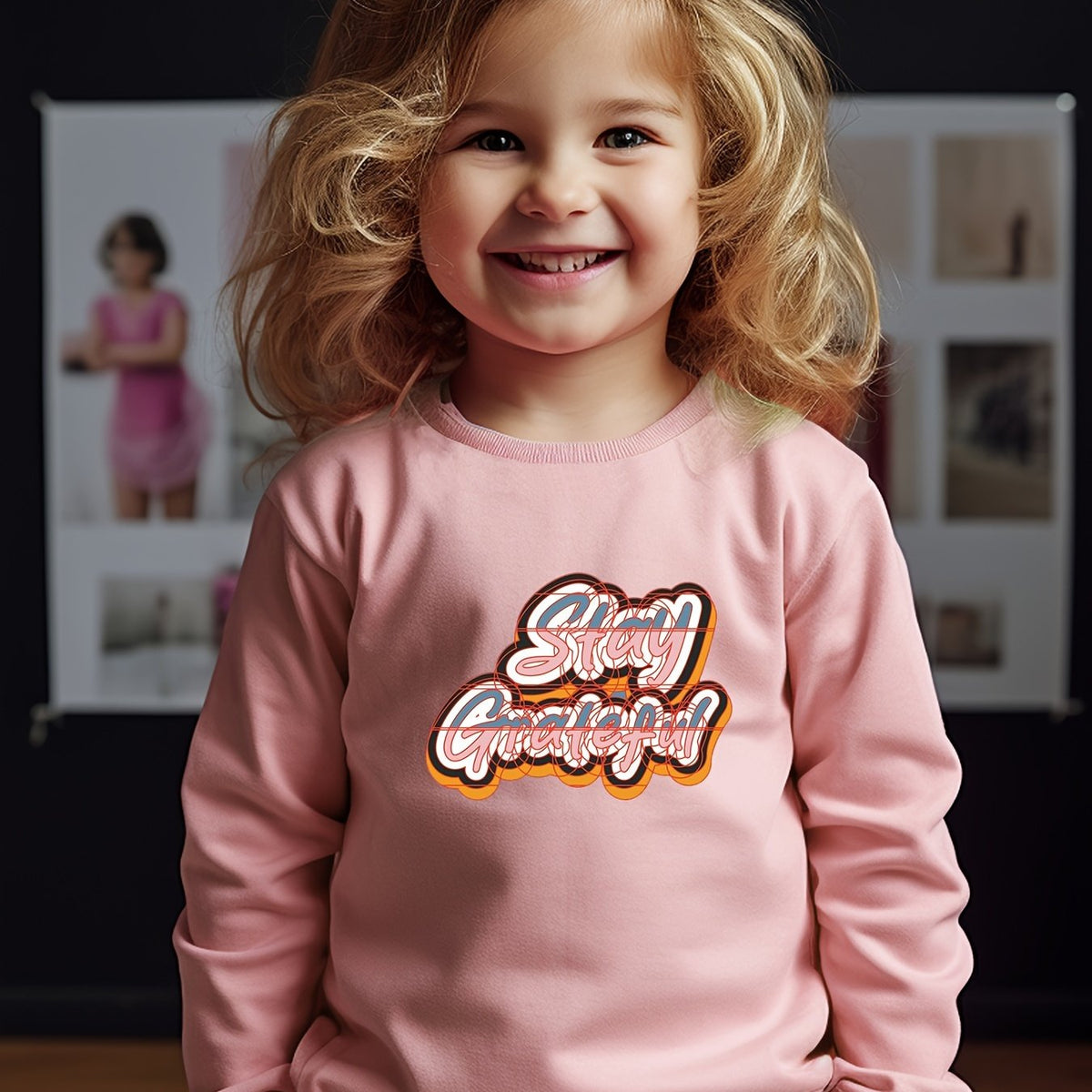 STAY GRATEFUL Graphic Crew Neck Long Sleeve Sweatshirt Pullover