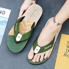 Men's Block Thong Sandals Non Slip Flip-flops for Indoor Outdoor