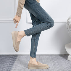 Women's Plush Lined Flat Loafers Soft & Warm Slip On Shoes