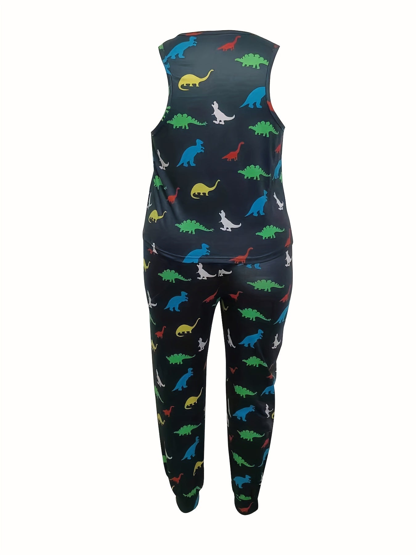  Dinosaur Print Tank Top & Pants Pajama Set