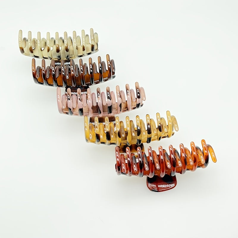 5pcs Tortoiseshell Big Hair Claw Clips Non Slip Matte Large Claw Clips