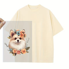 Cartoon Dog Pattern Transfer Designs Heat Sublimation Press Appliques