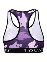  Halloween Sports Bra Ghost Print Stretch Bralette
