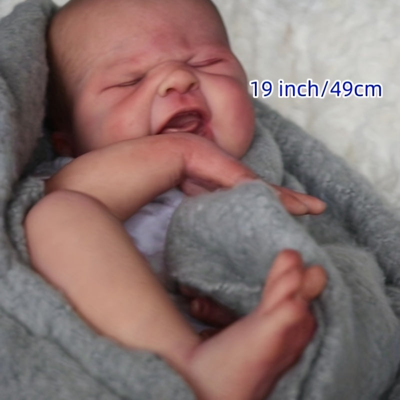 19 Inch Reborn Baby Doll with 3D Skin Painted Hair Visible Veins