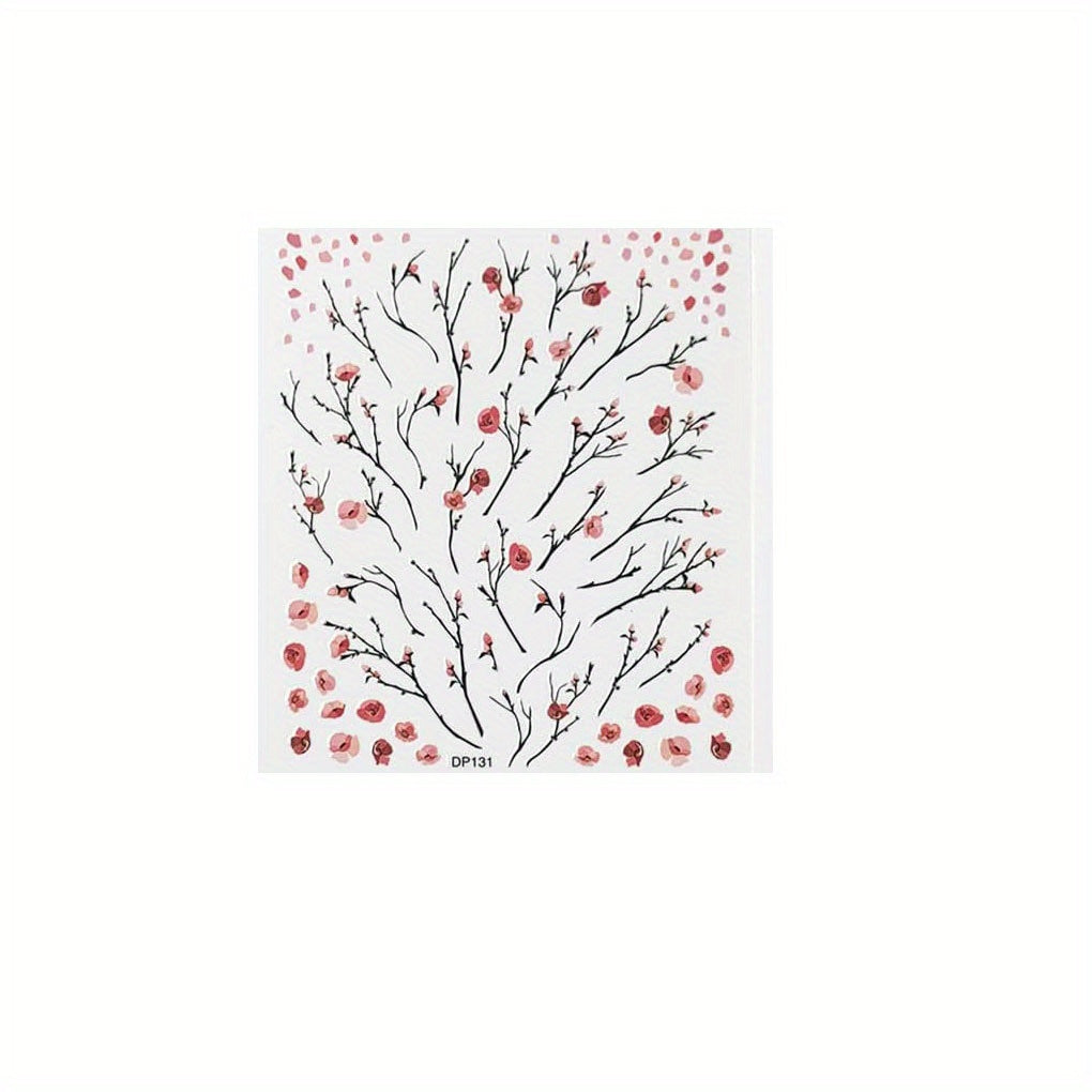 Spring Flowers Nail Art Stickers - Easy Self Adhesive Design