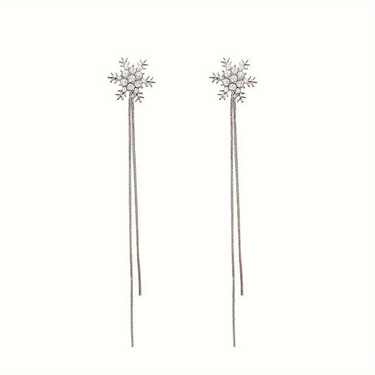 Snowflake Earrings Fringe Temperament Women's Long Earrings