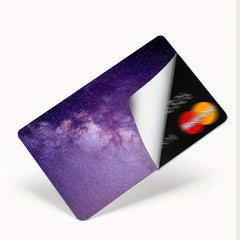 2pcs Dark Purple Starry Sky Scratch Resistant Credit Card Stickers