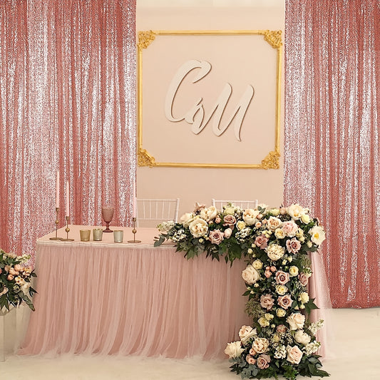 2pcs Sequin Backdrop Curtains Glitter Photo Booth Backdrops Curtains